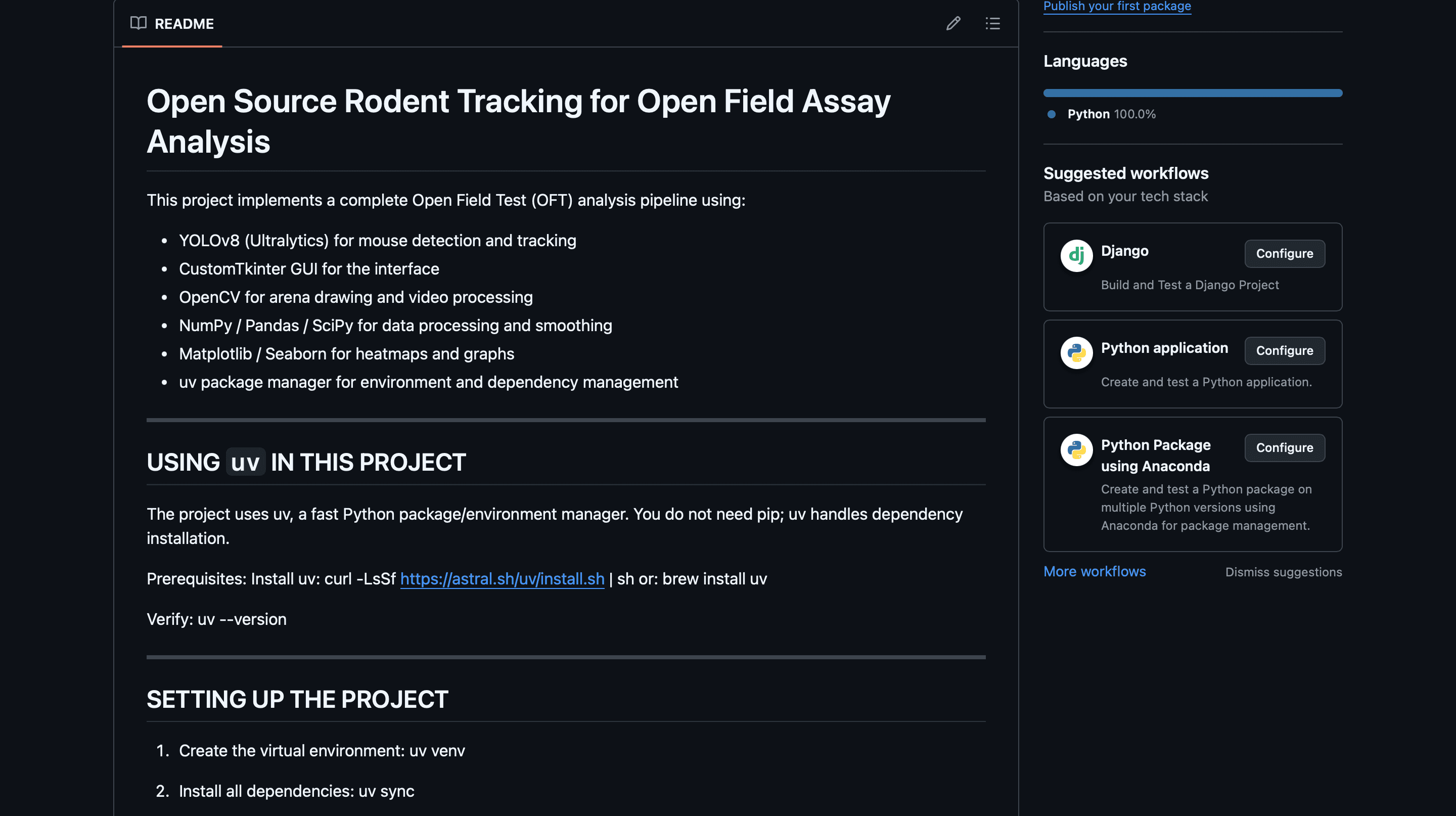 Open Field Assay Rodent Tracking